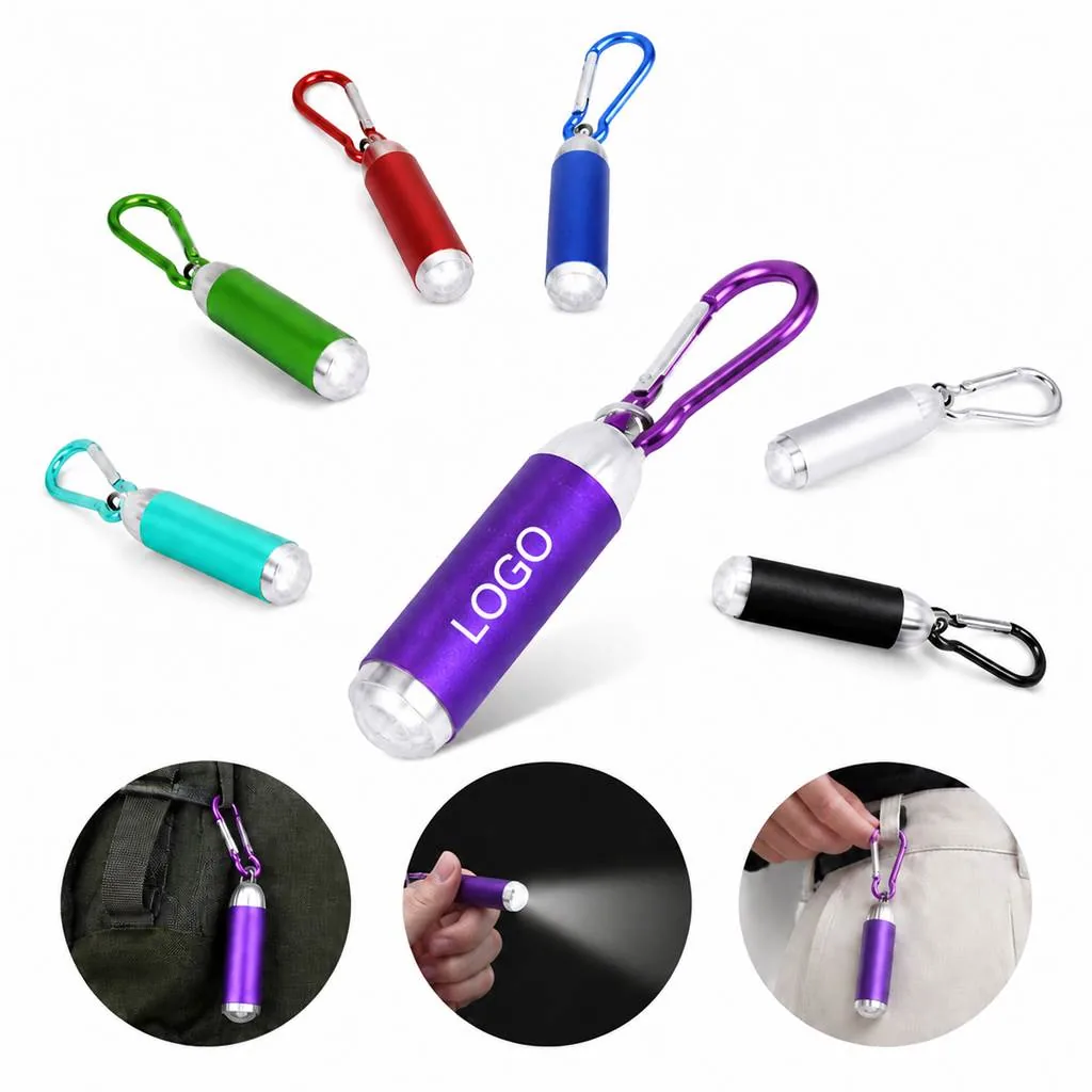 Aluminum Telescopic LED Keychain with Carabiner for EDC