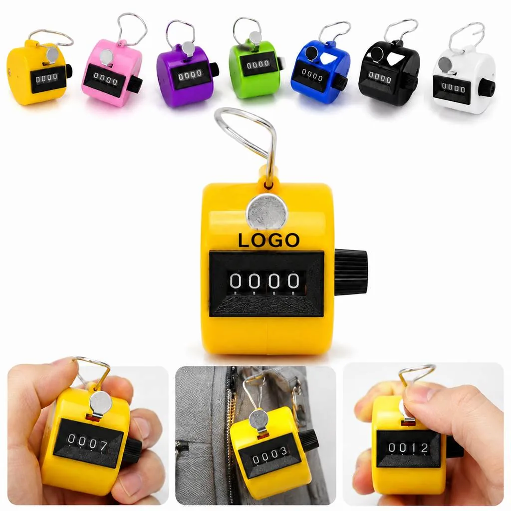 Mechanical Hand Tally Counter with Reset Knob, 4-Digit