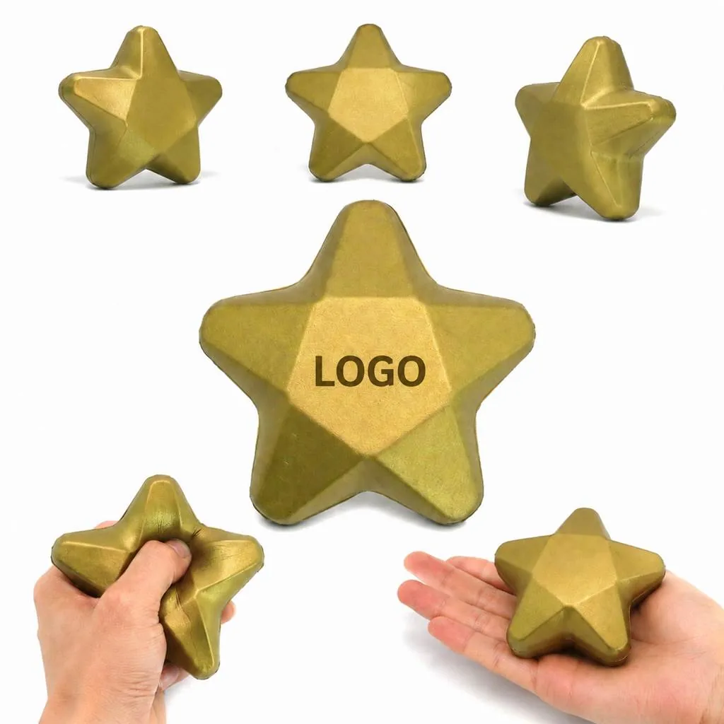 Yellow Star Pentagram Stress Ball for Anxiety Relief