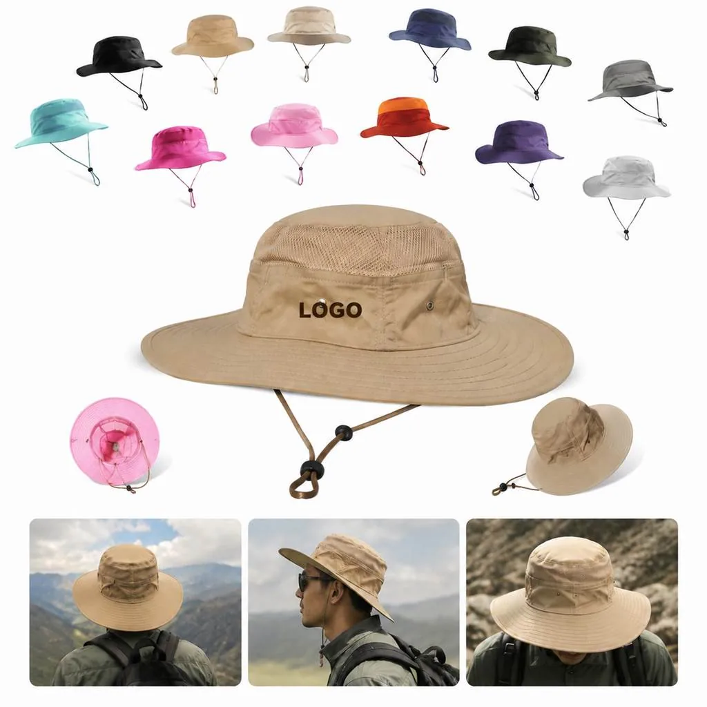 UPF 50+ Wide Brim Nylon Sun Bucket Hat for Outdoor