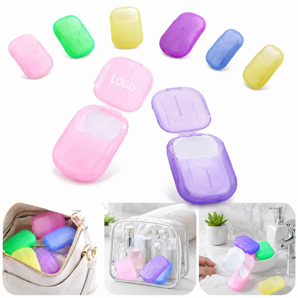 Biodegradable Soap Sheets in Mini Travel Case, Quick-Lather