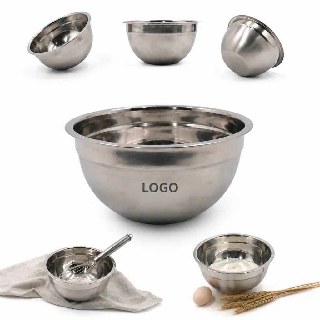 Brushed Stainless Steel Mixing Bowl with Wide Rim