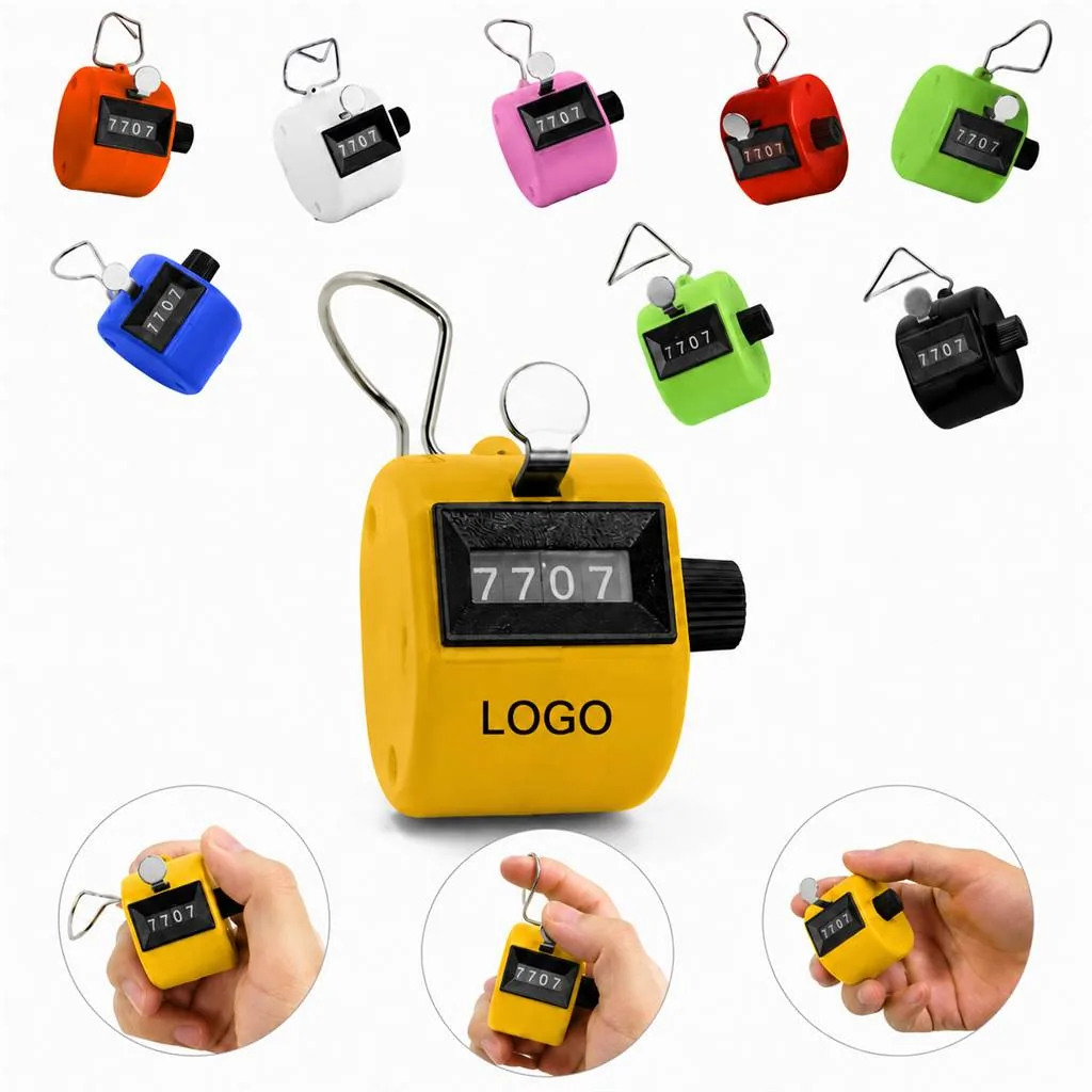 Metal 4-Digit Hand Tally Counter for Accurate Counting Up