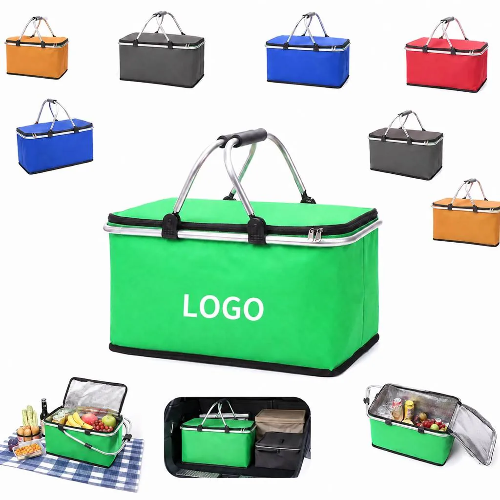 Foldable Insulated Picnic Cooler Bag for Outdoor Travel
