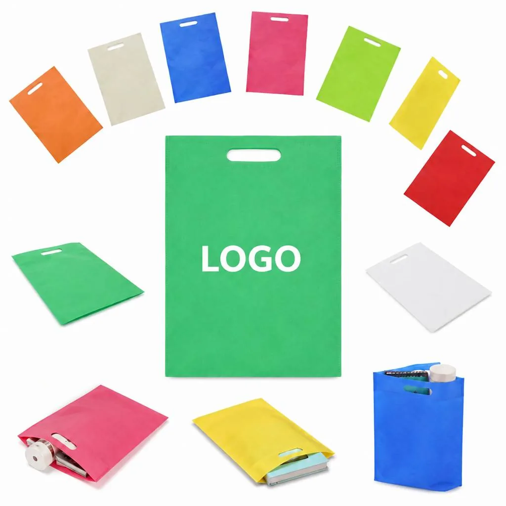 Reusable Non-Woven Tote Bag with Flat Pocket, Eco-Friendly
