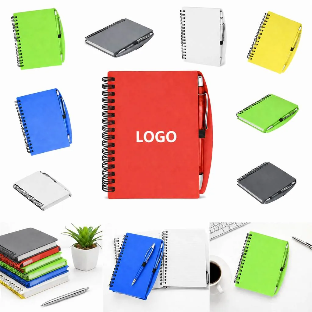 Softcover Spiral Notebook with Pen Loop, 6-Color Matte Cover