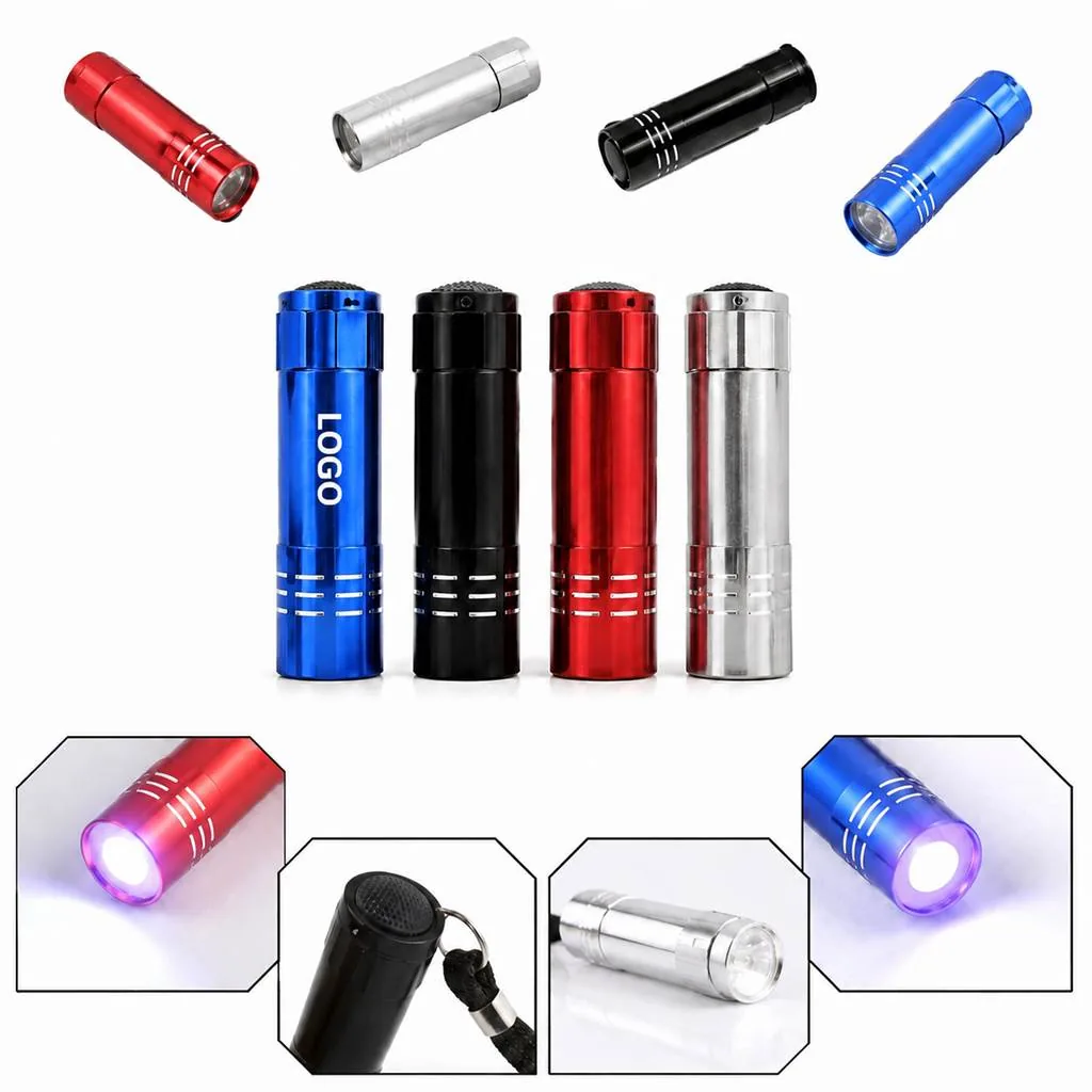 Mini Single LED Flashlight, Aluminum Alloy Body, 4 Colors