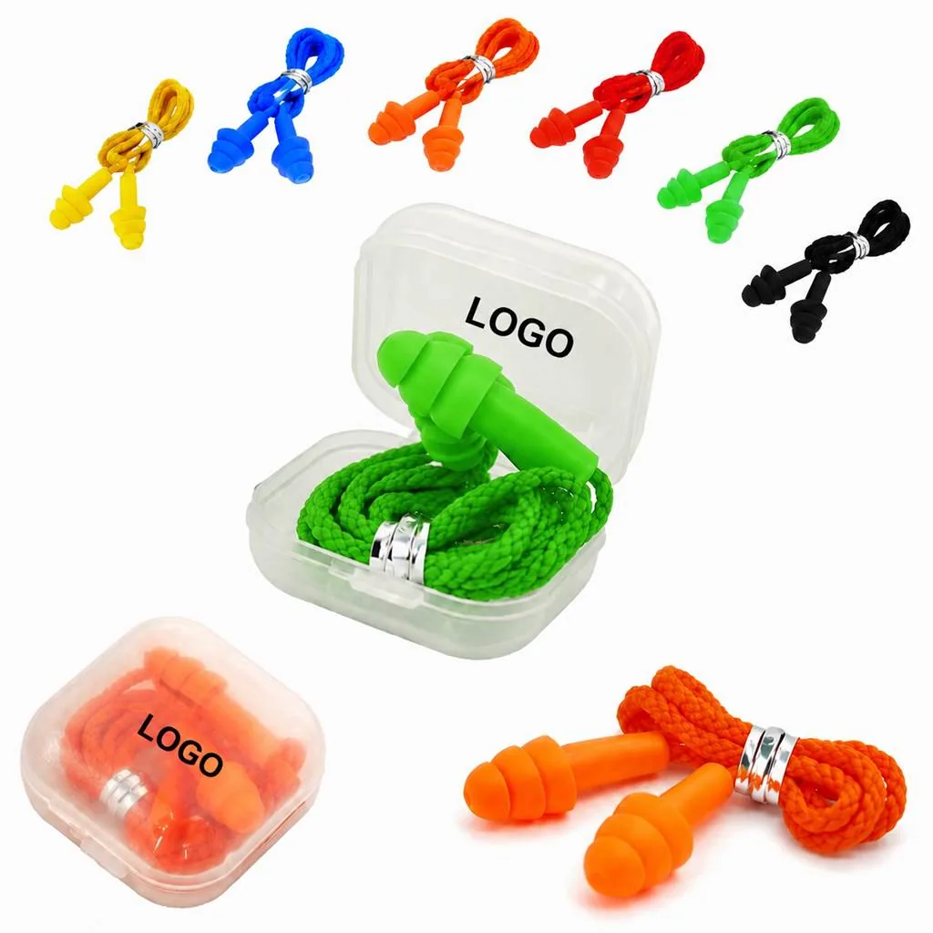 Soft Silicone Earplugs with Case, Reusable Noise Reduction
