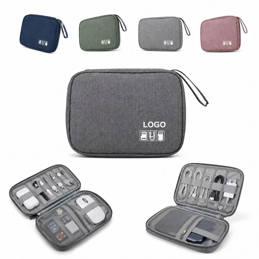 Nylon Tech Organizer Bag with Multiple Compartments