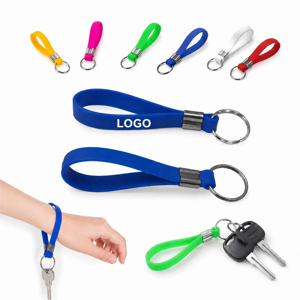 Custom Silicone Wristband Keyring with Debossed