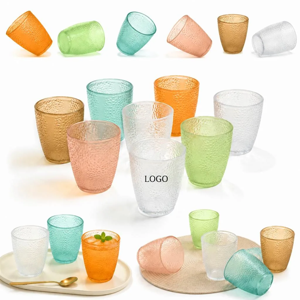 Stackable Hammered Acrylic Cups for Indoor & Outdoor Use