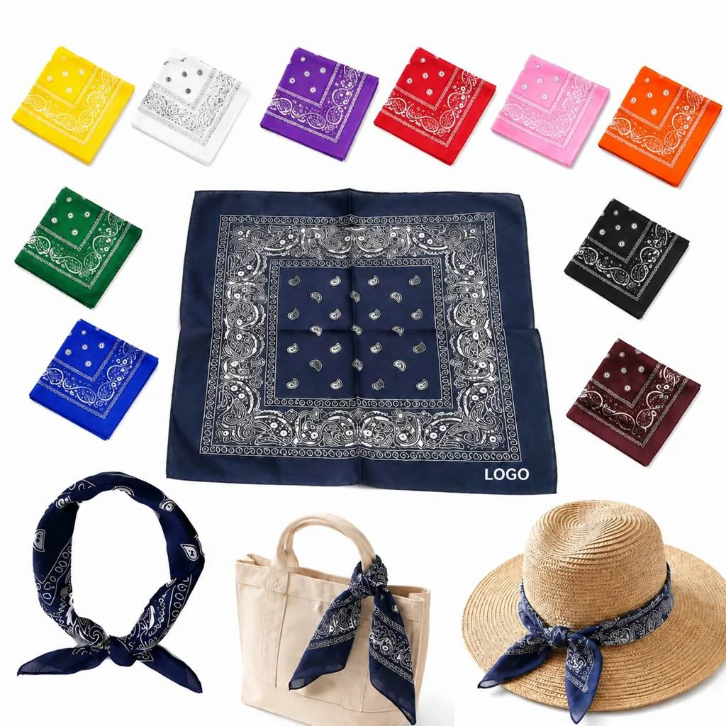 22in Full Color Polyester Square Scarf, Multi-Use Fashion