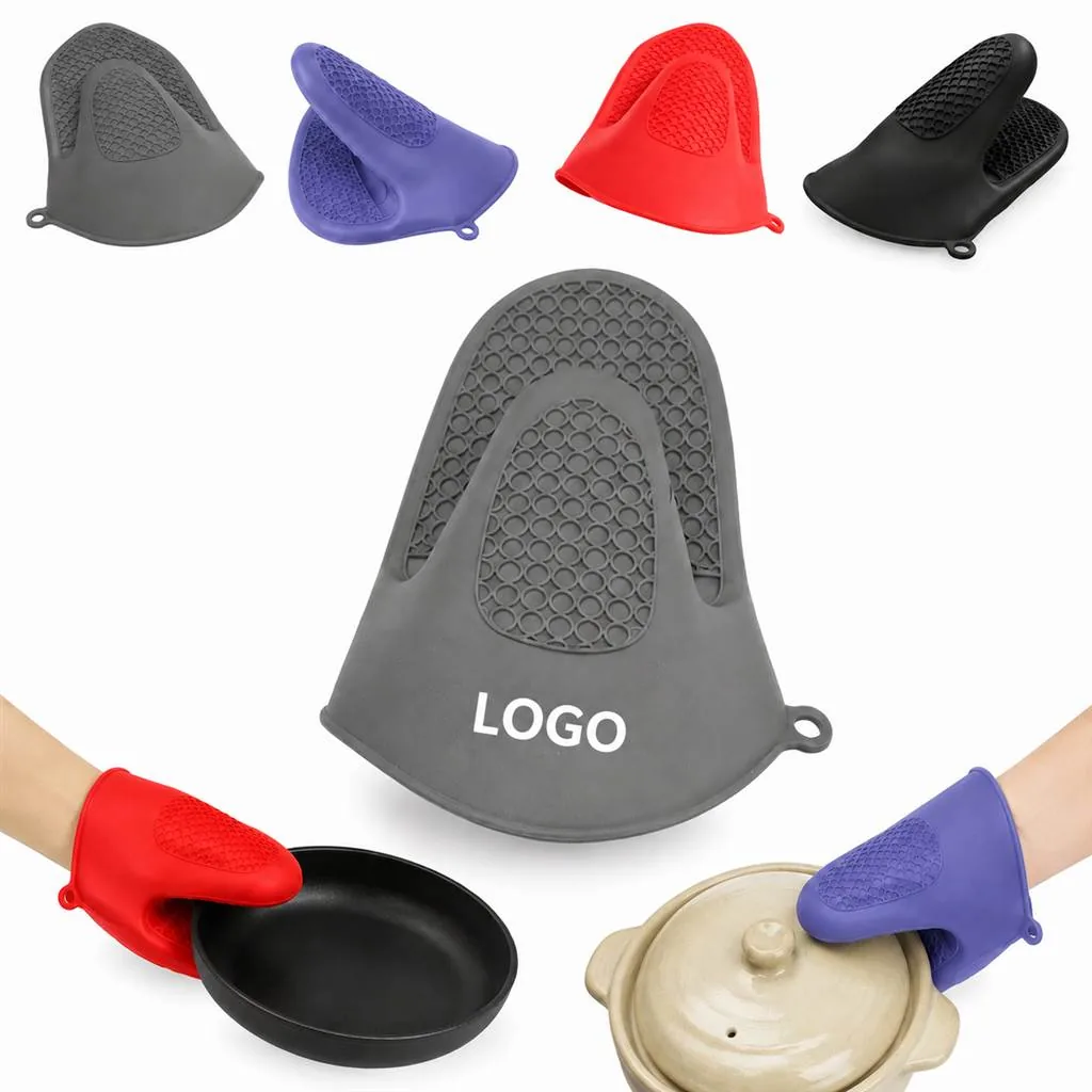 Extended Silicone Oven Mitts with Long Cuff and Pinch Grip
