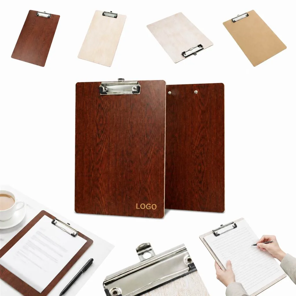 Smooth Wooden Clipboard with Sturdy Metal Clip for Writing