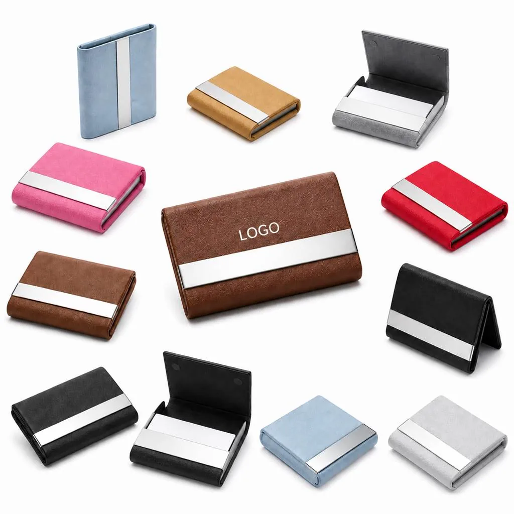 Premium PU Leather Business Card Holder with Multiple Slots