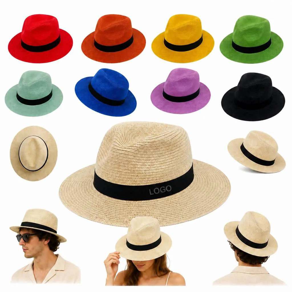Foldable Straw Sun Hat with Wide Brim for Travel