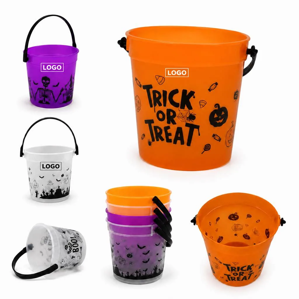 Halloween Candy Bucket with Handle, 34oz for Treats & Snacks