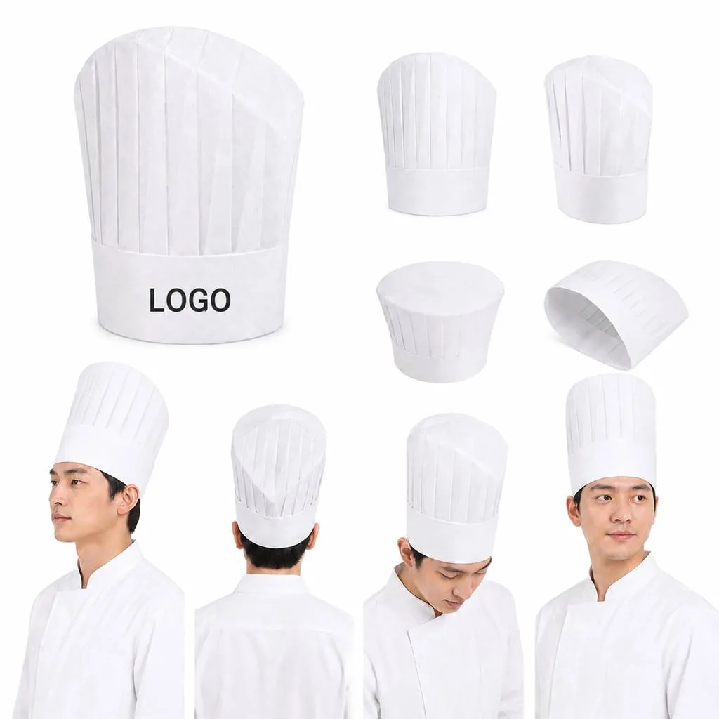 Disposable Paper Chef Hats for Kids Adults Cooking Baking
