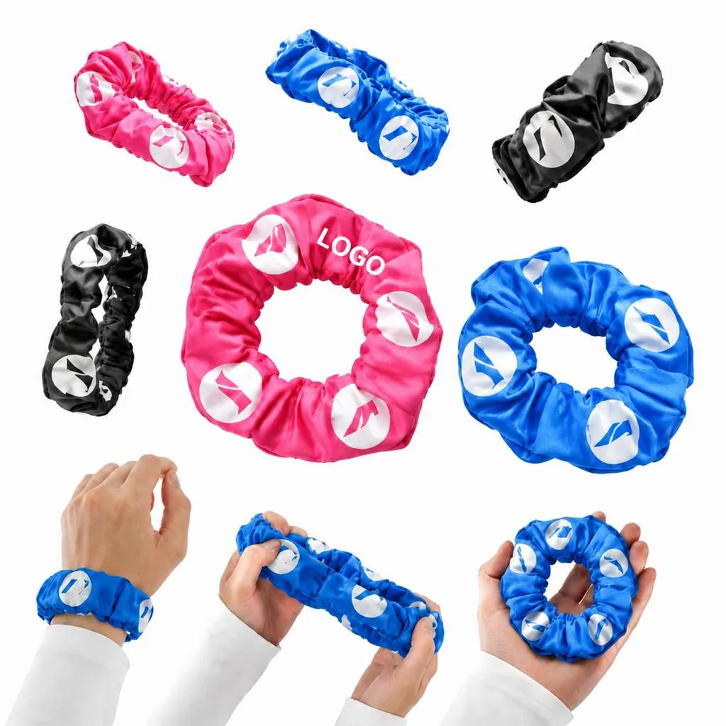 Seamless Satin-Finish Patterned Hair Ties for Ponytails