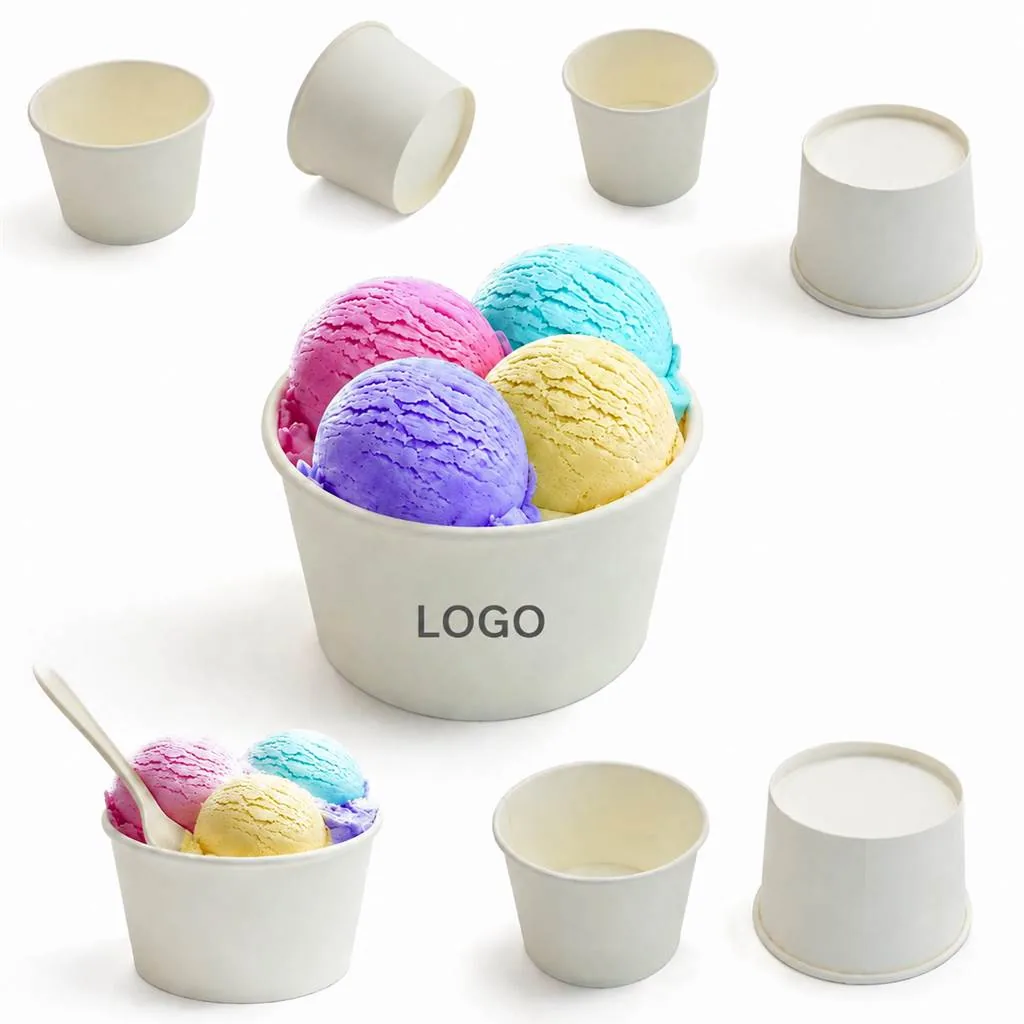 8oz Disposable Leak-Proof Paper Ice Cream Cups for Frozen