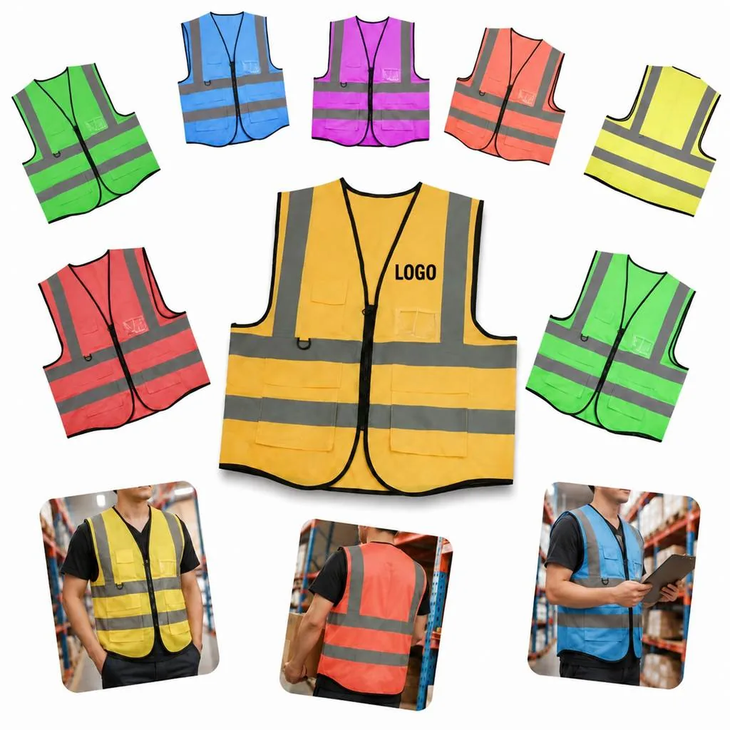 High Visibility Reflective Safety Vest with Zipper
