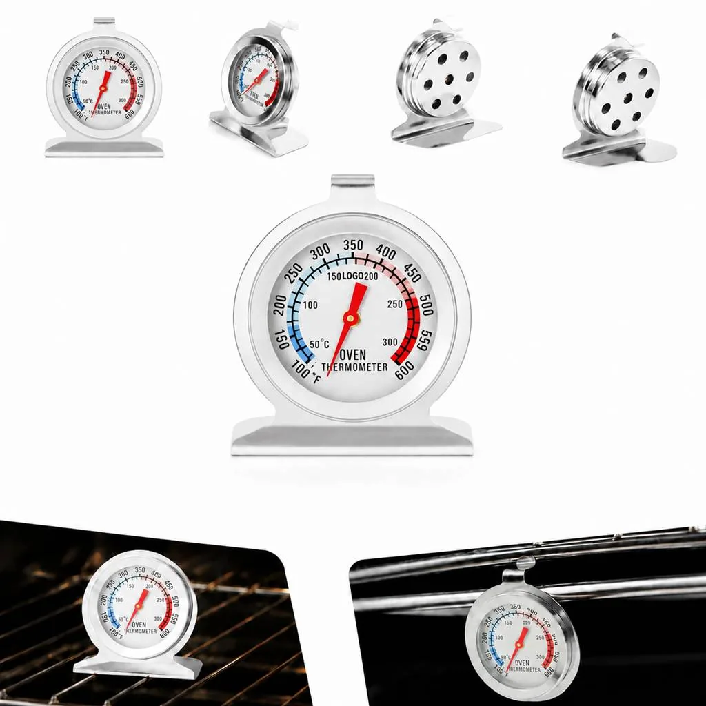 Stainless Steel Oven Thermometer with Easy-Read Dial
