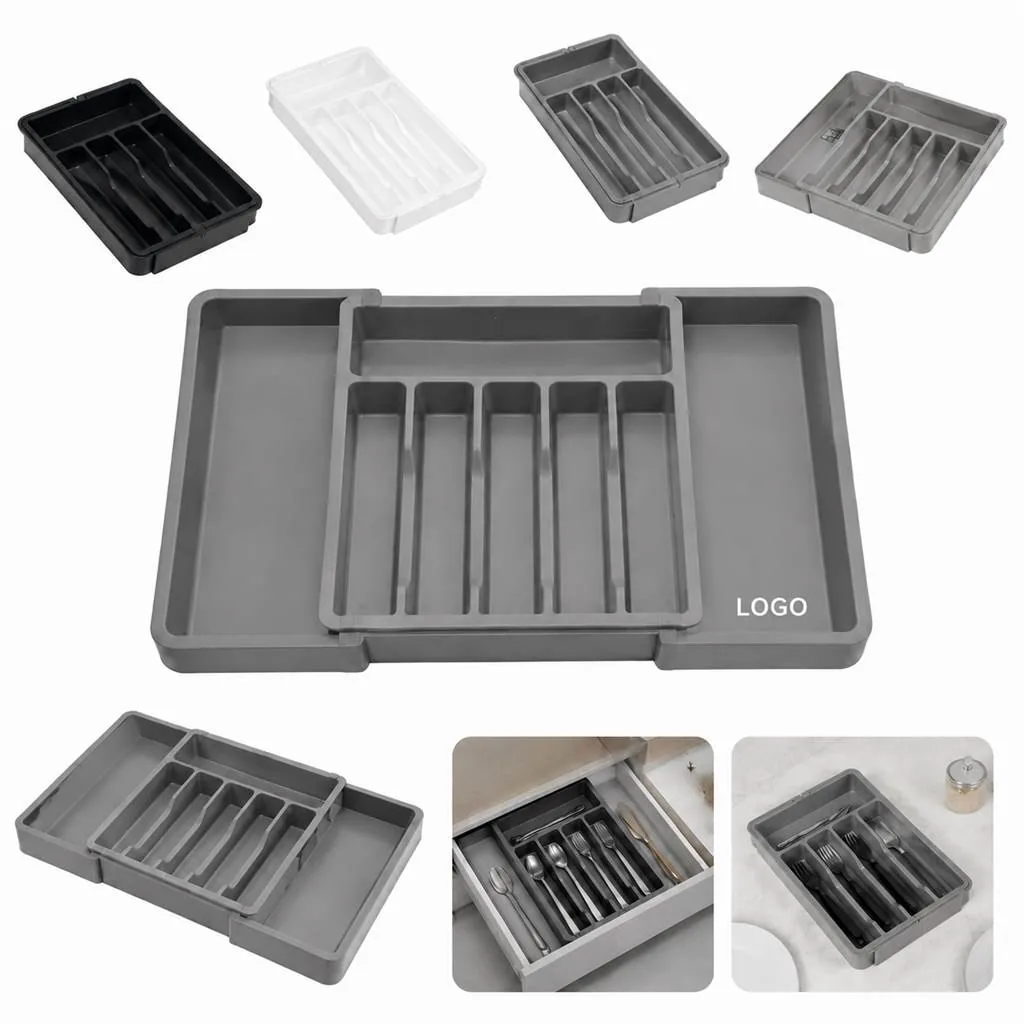 Expandable Cutlery Organizer with Adjustable Compartments