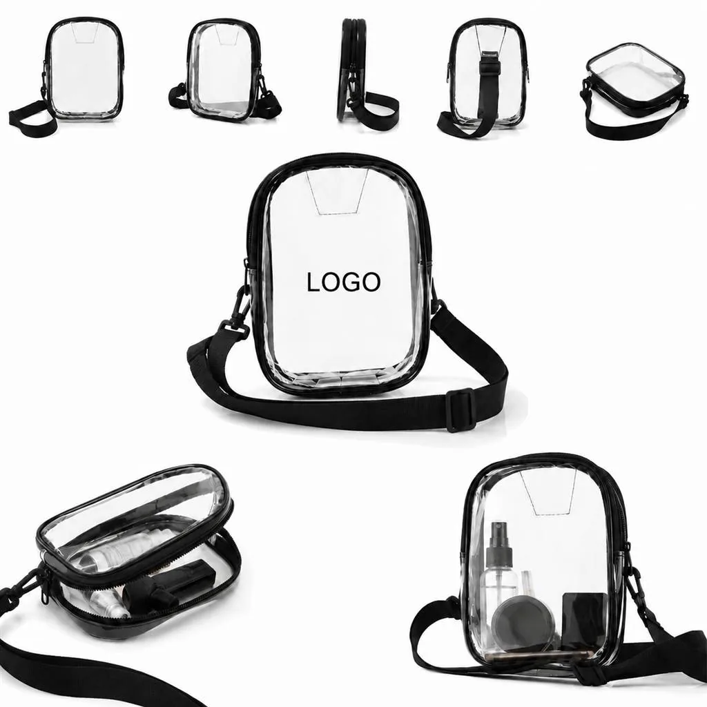 Clear PVC Crossbody Sling Bag Mini Transparent Shoulder