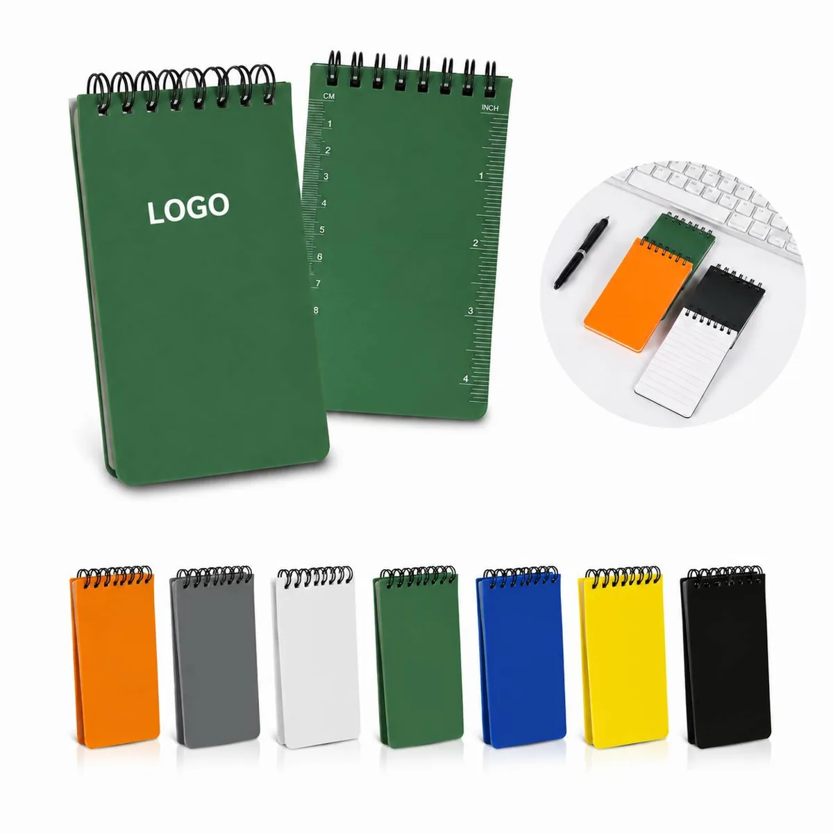 Waterproof Spiral Pocket Notebook 4.9x3 Inch, 50 Sheets, PP