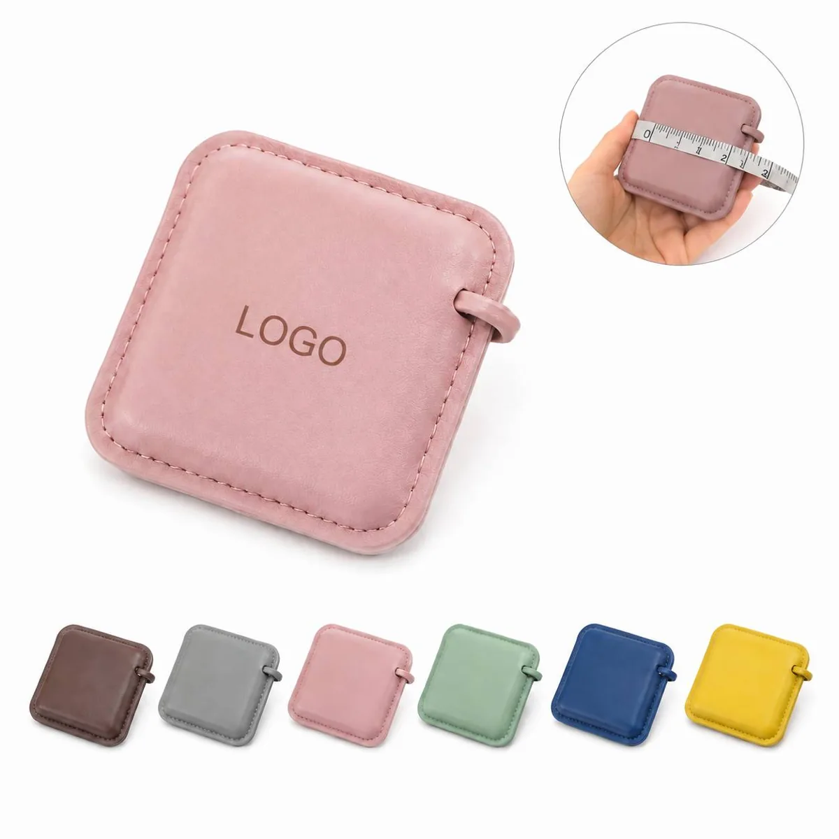 PU Leather Square Tape Measure Compact Portable Dual-Sided