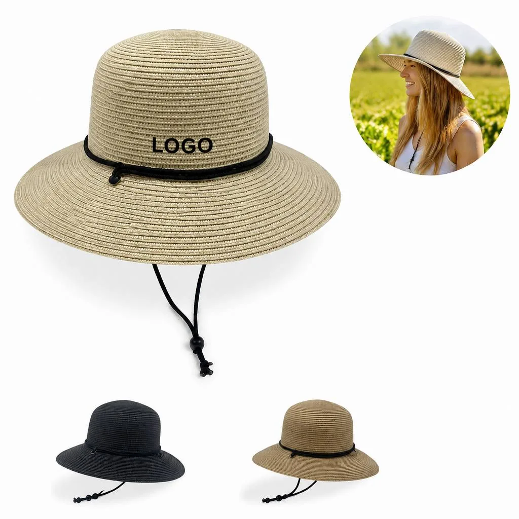 UPF50+ Packable Wide Brim Straw Sun Hat for Outdoor