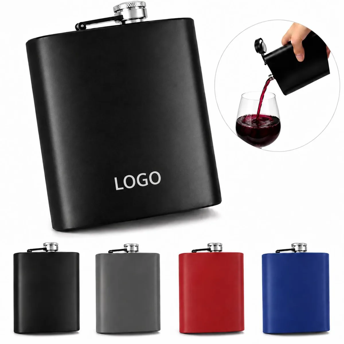 Stainless Steel Hip Flask 6oz Leak-Proof for Outdoor Carry