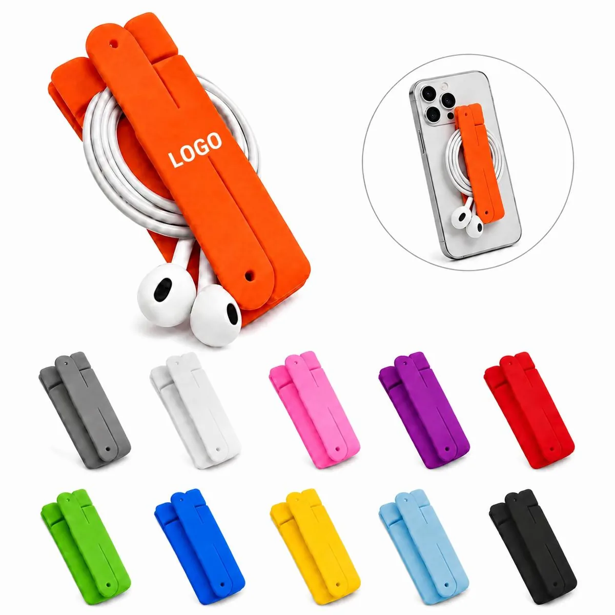 Adhesive Silicone Phone Wallet with Kickstand for Cards and More