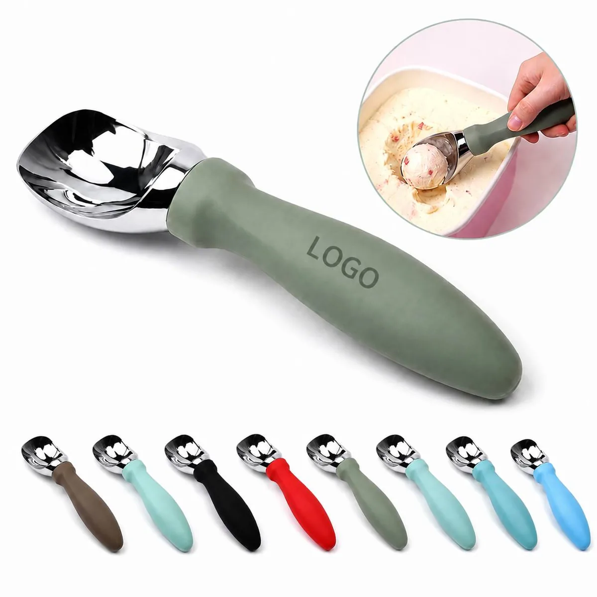 Heavy-Duty Ice Cream Scoop with Ergonomic Comfort Handle