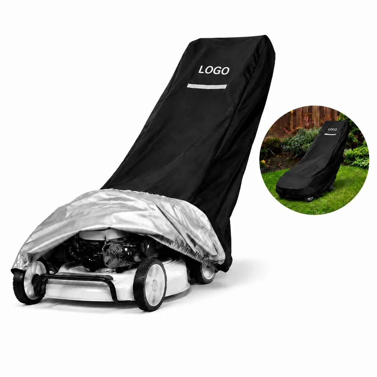 All-Weather Reflective Lawn Mower Cover with Storage Bag
