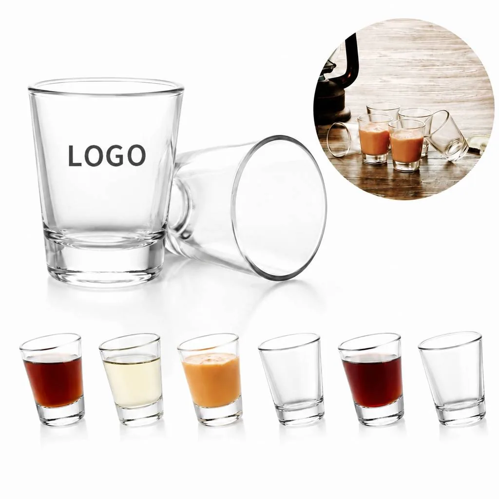 1.5 oz Lead-Free Clear Shot Glasses Heavy Base