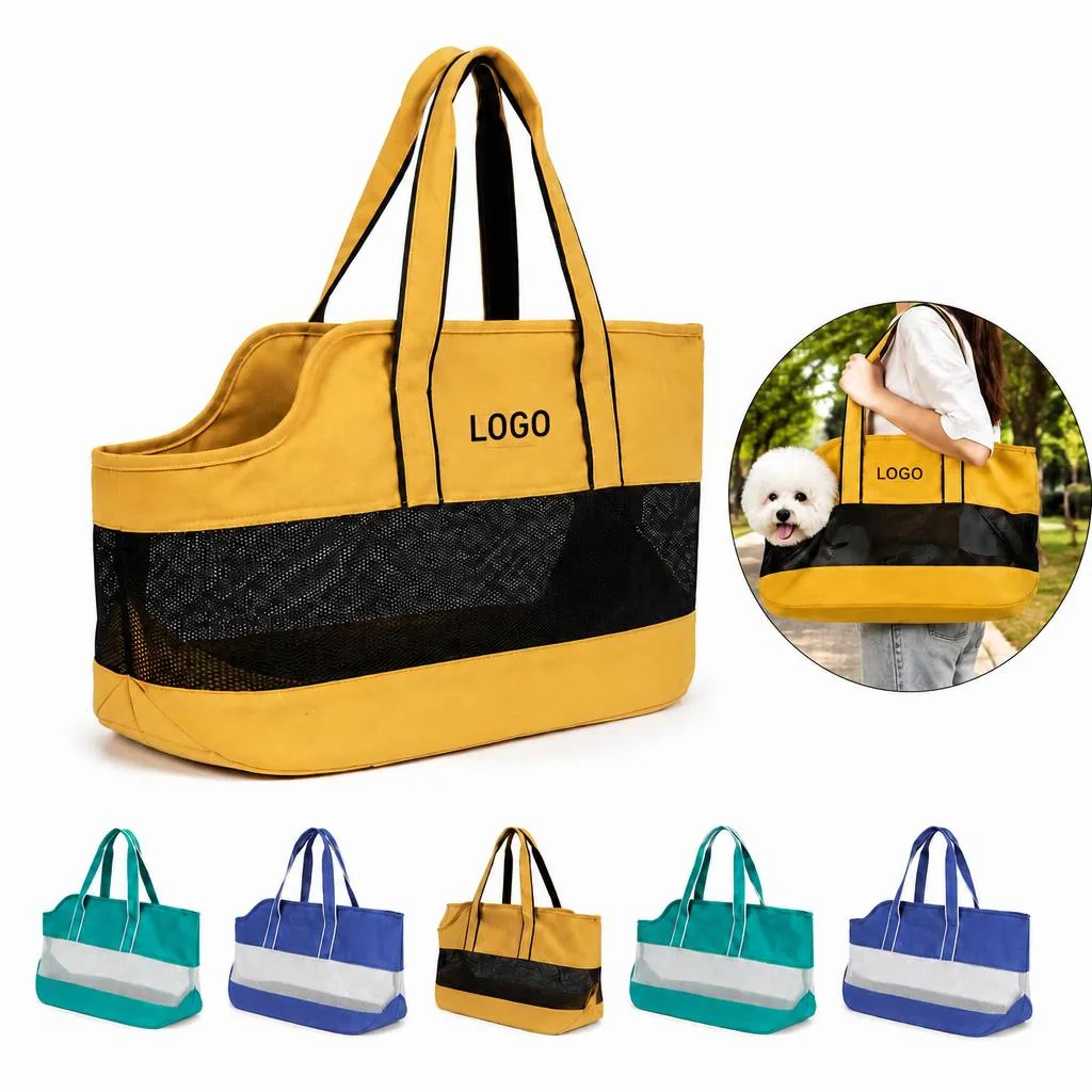 Breathable Mesh Pet Carrier for Cats Dogs Rabbits, Portable