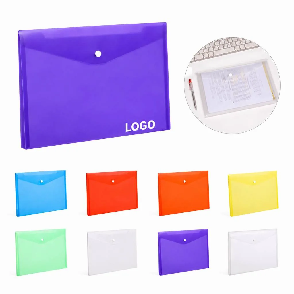 Durable Clear Snap Envelope Folder for Document Storage