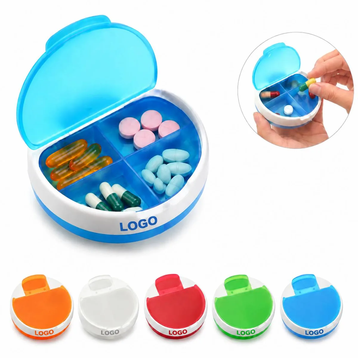 Portable 7-Day Double-Open Pill Box for Daily Medication