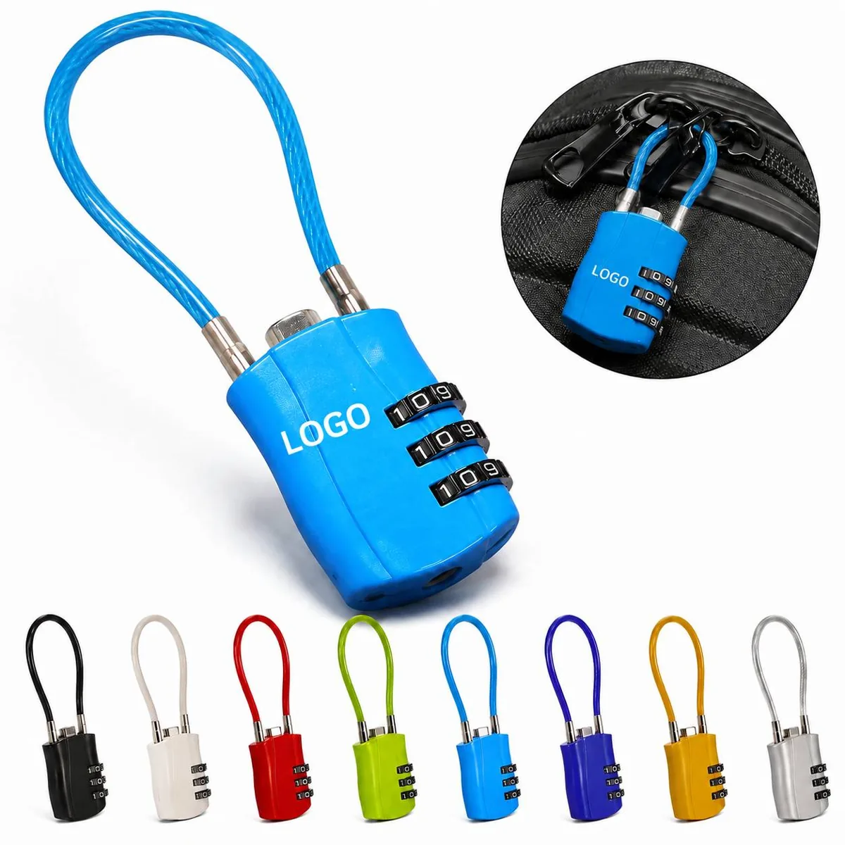 Waterproof Zinc Alloy 3-Digit Cable Combination Lock