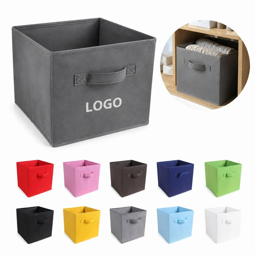 Foldable Non-Woven Storage Box with Handles for Home