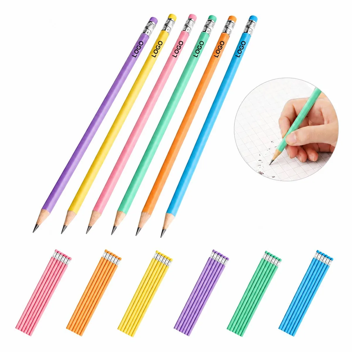 Cute Safe Eraser Pencil for Kids with Built-in Corrector