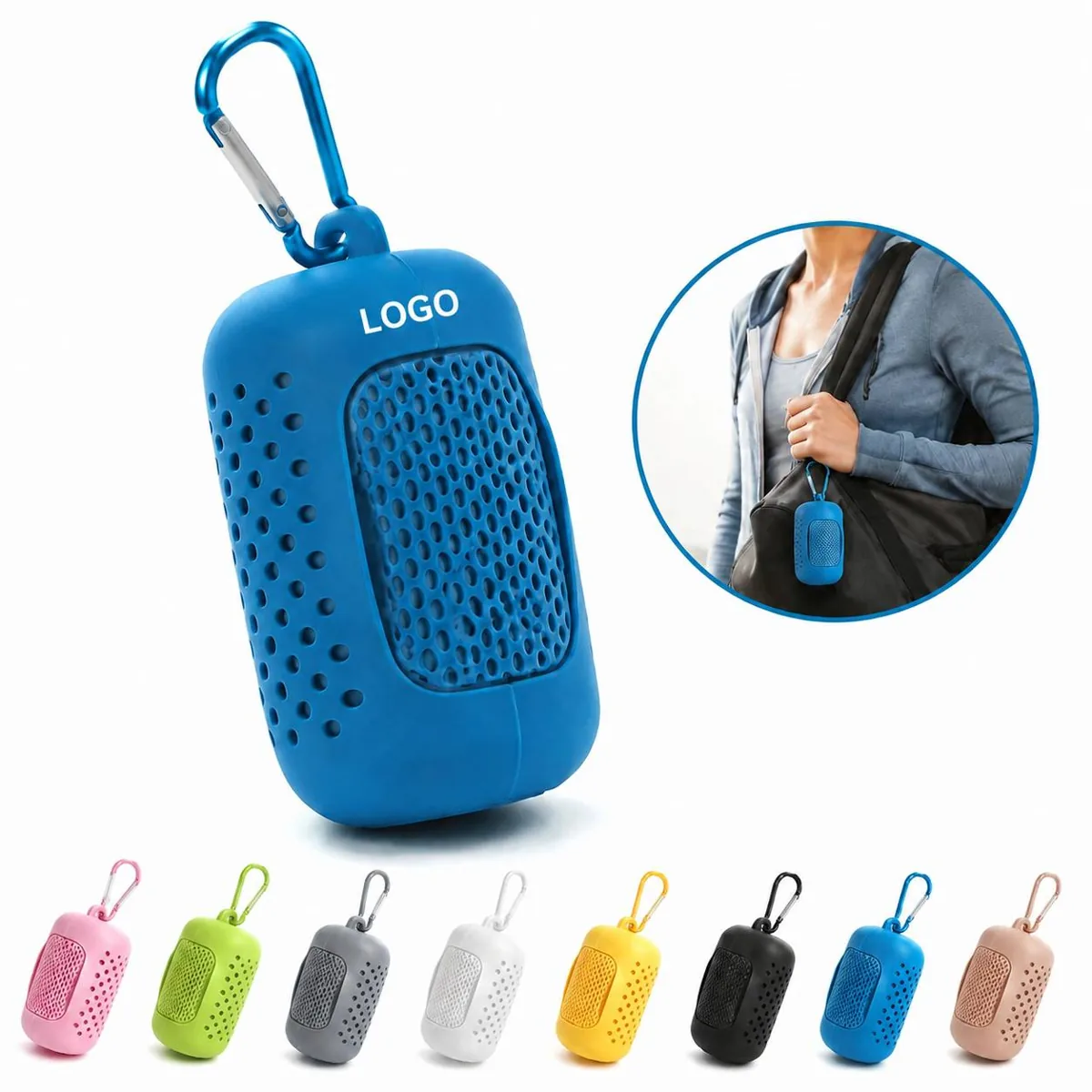 Cooling Towel with Silicone Storage Case for Neck, Instant