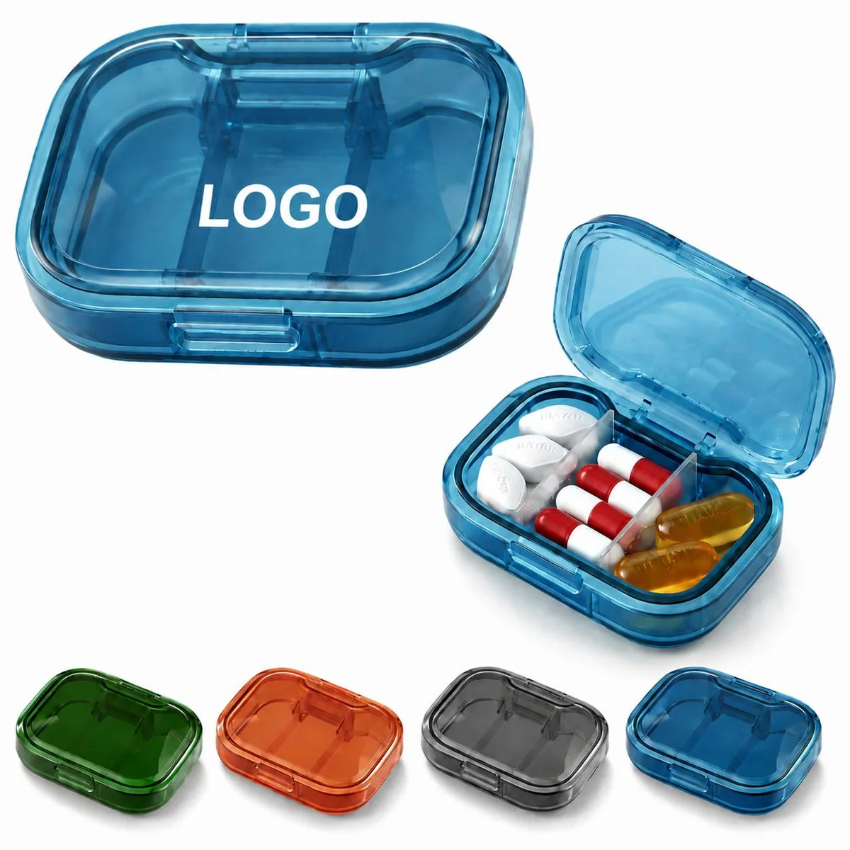 Waterproof 3-Compartment Travel Pill Box for Daily Meds