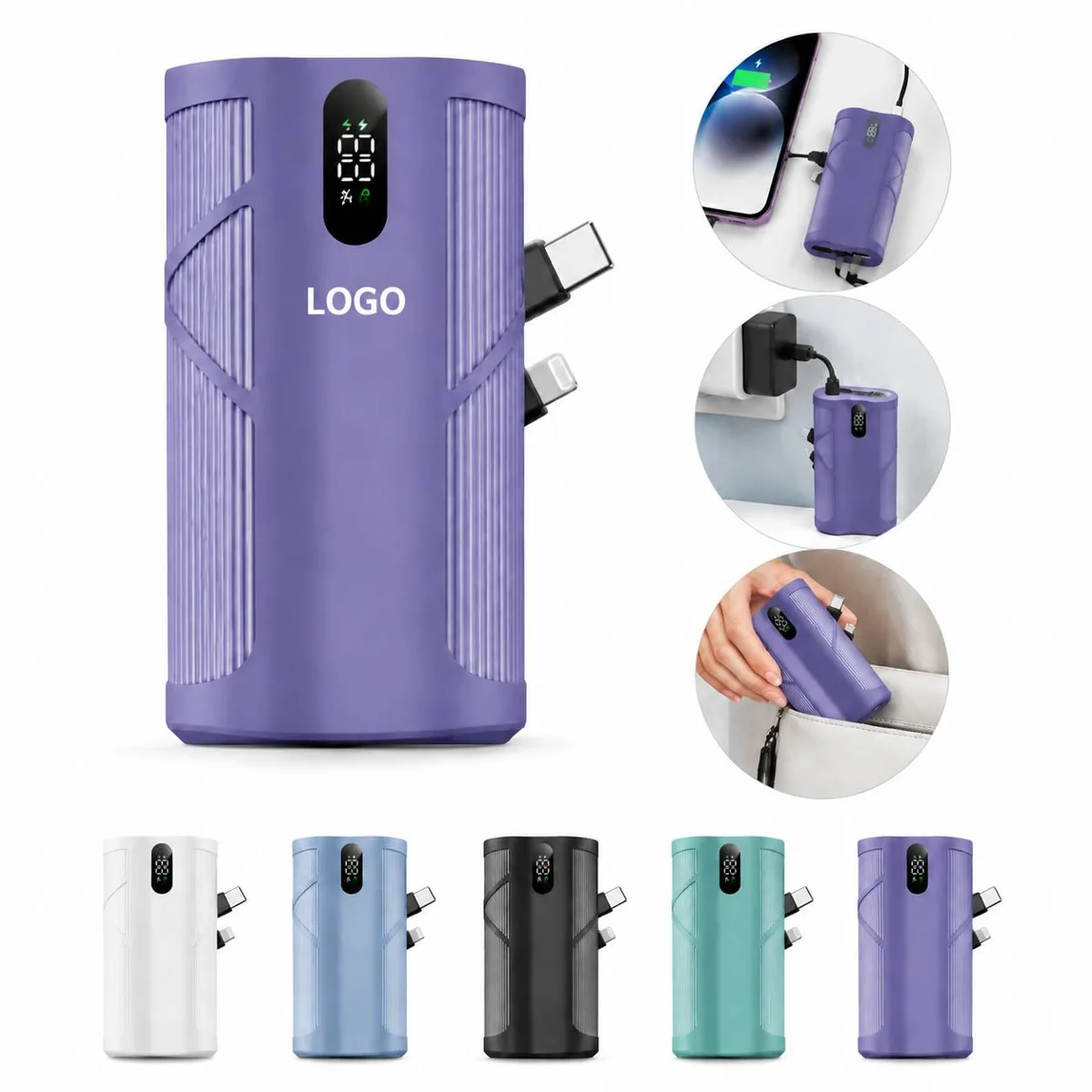 5000mAh Power Bank with LED Display, Portable Charger for Everyday Use