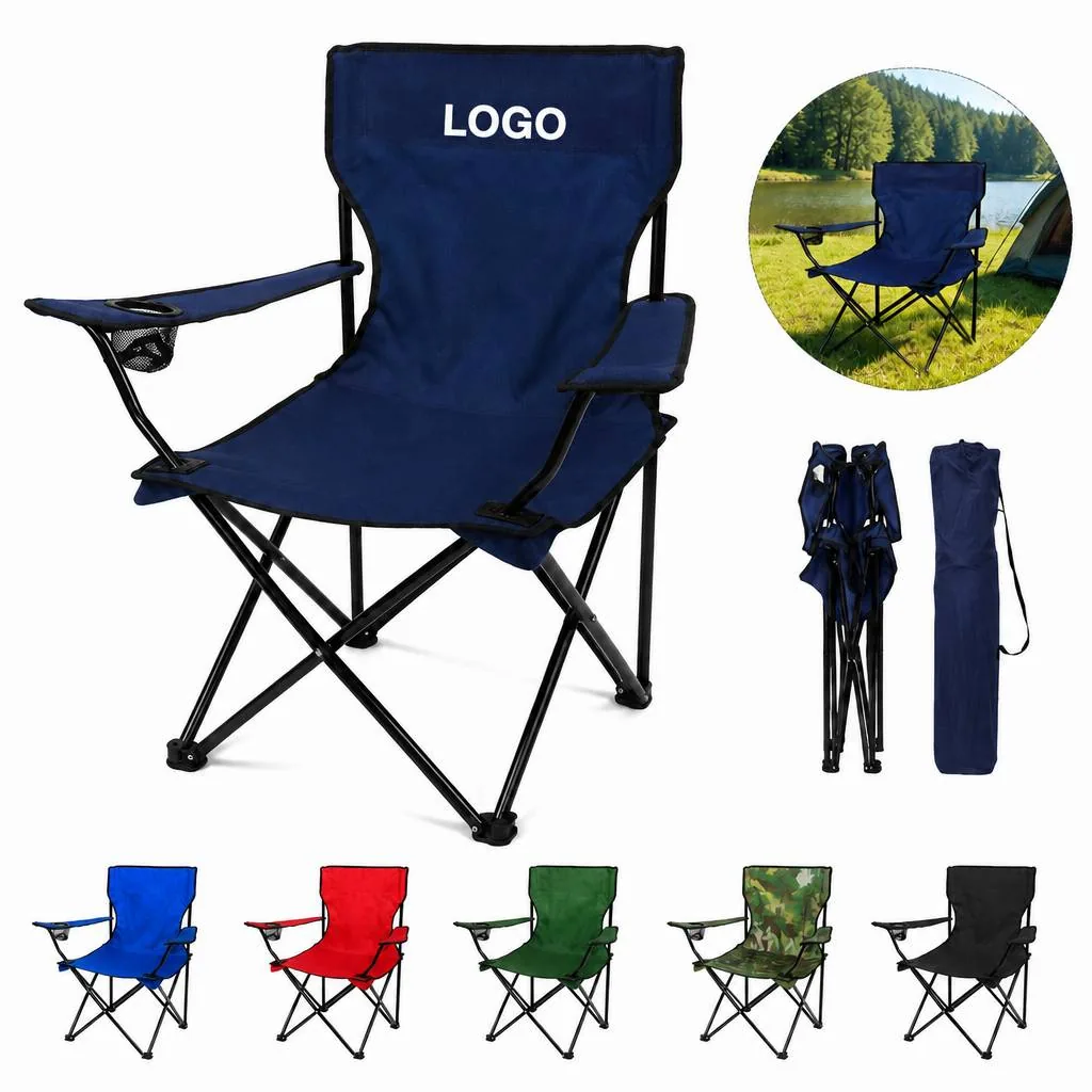 Heavy Duty Folding Camping Chair with Cup Holder, Portable