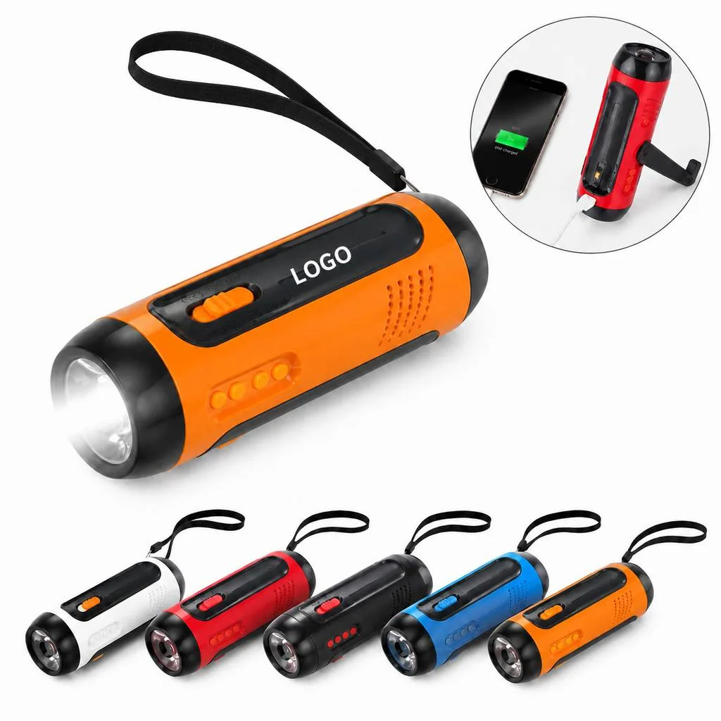 Hand Crank LED Flashlight Radio with Emergency Tool Set