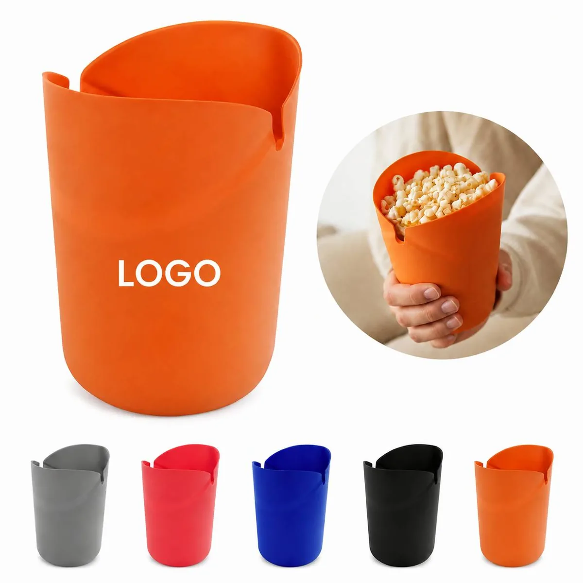 BPA-Free Silicone Collapsible Popcorn Bucket Snack Container