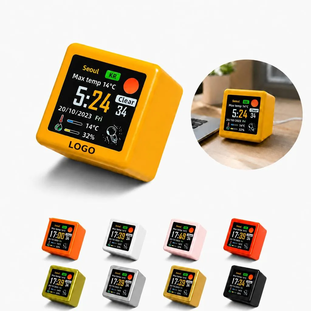 Wireless Network Weather Station Clock with Indoor Humidity and Outdoor