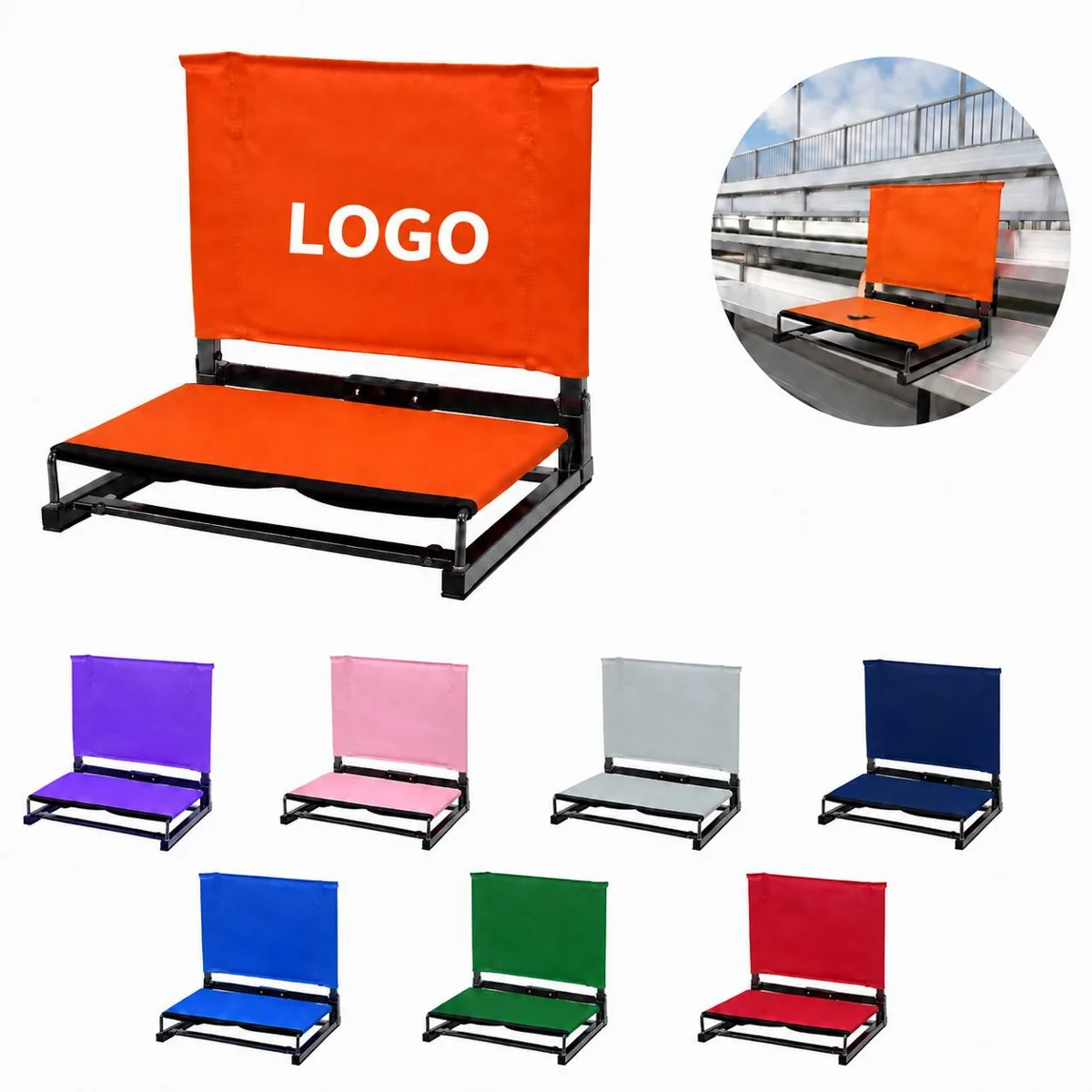 Heavy Duty Folding Stadium Seat with Storage Bag, Portable